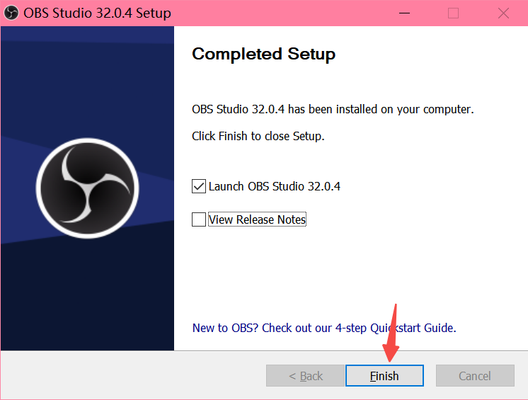OBS installation finished
